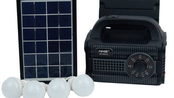 پکیج خورشیدی مدل NS-S90LS چهارلامپ و شارژ و رادیو